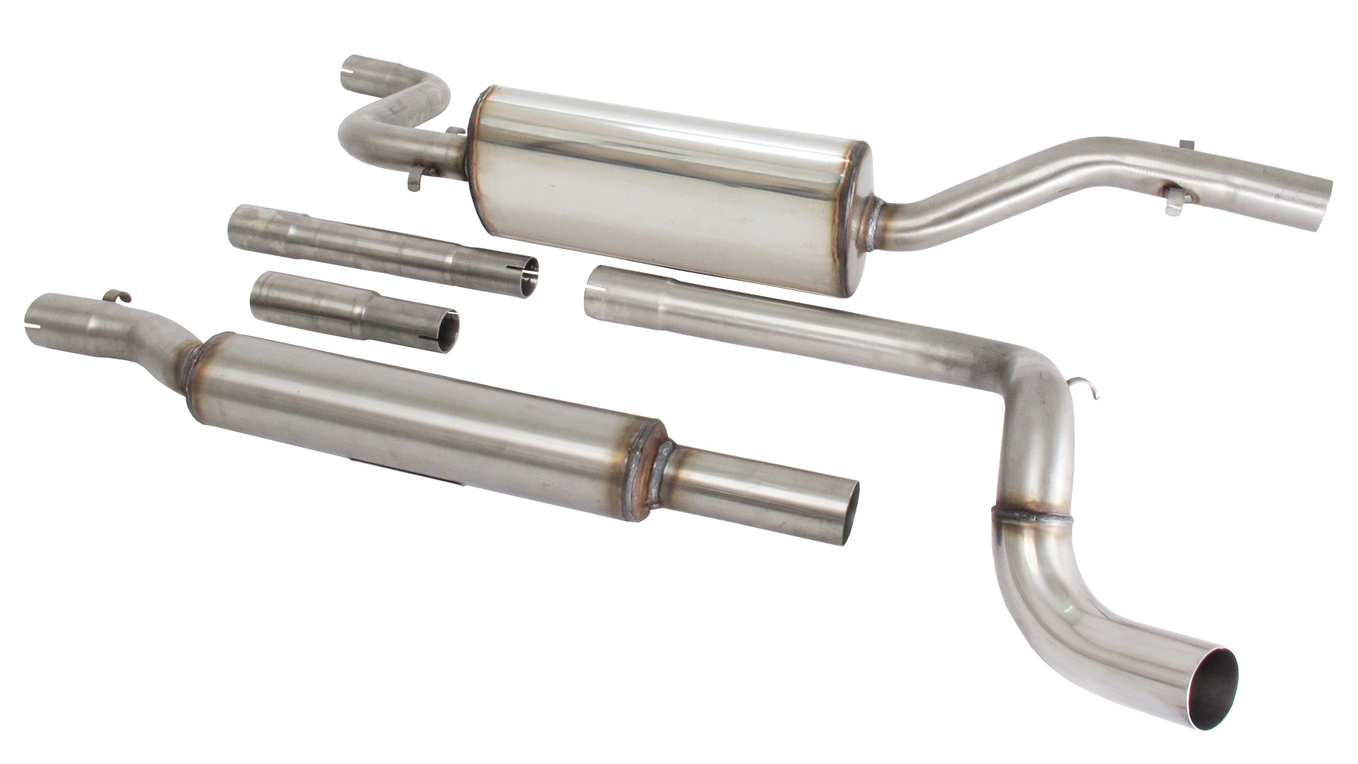 Novus Edelstahl Sportauspuff 55mm Anlage für VW Caddy 14D – Bild 2